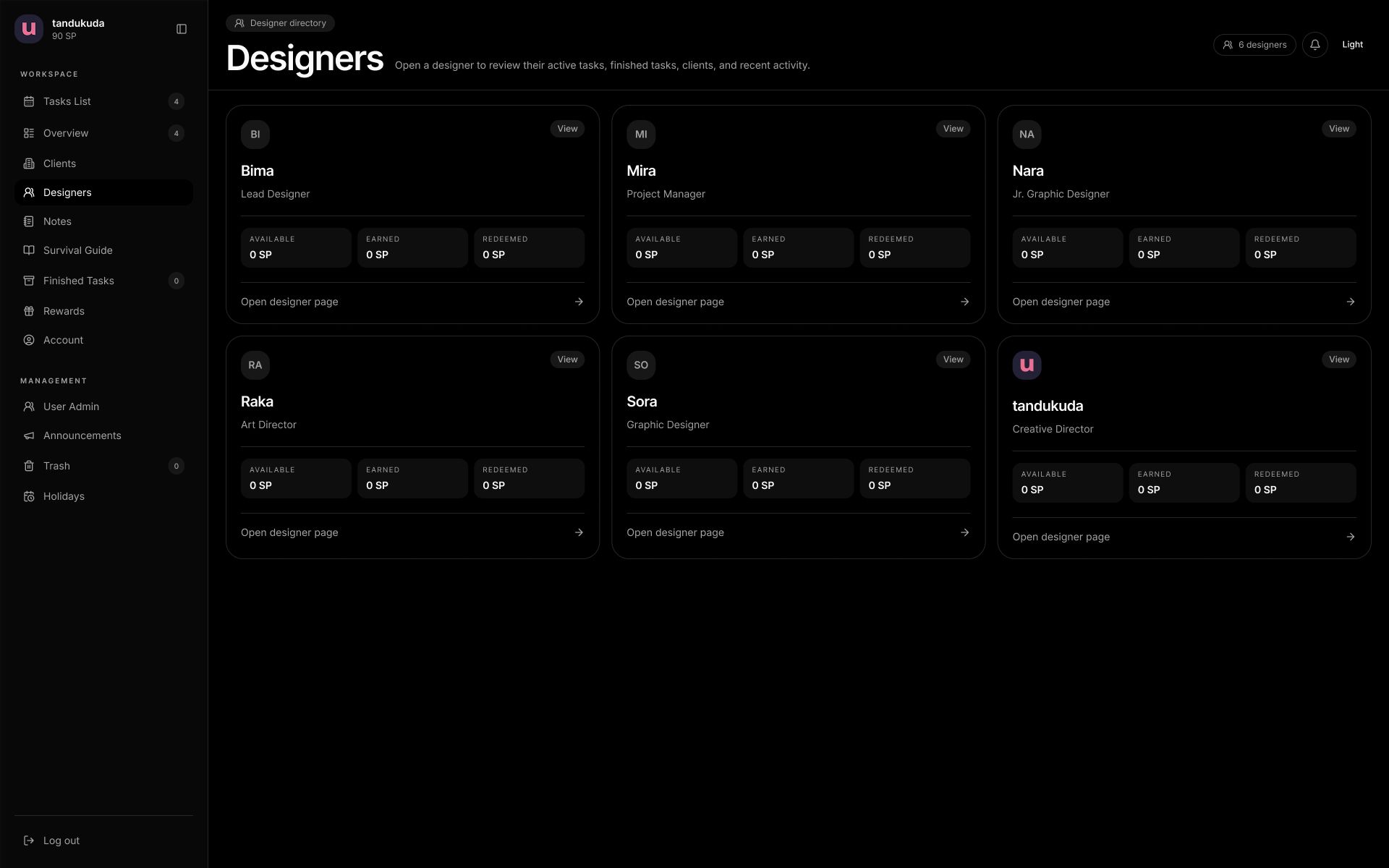 Designers Page