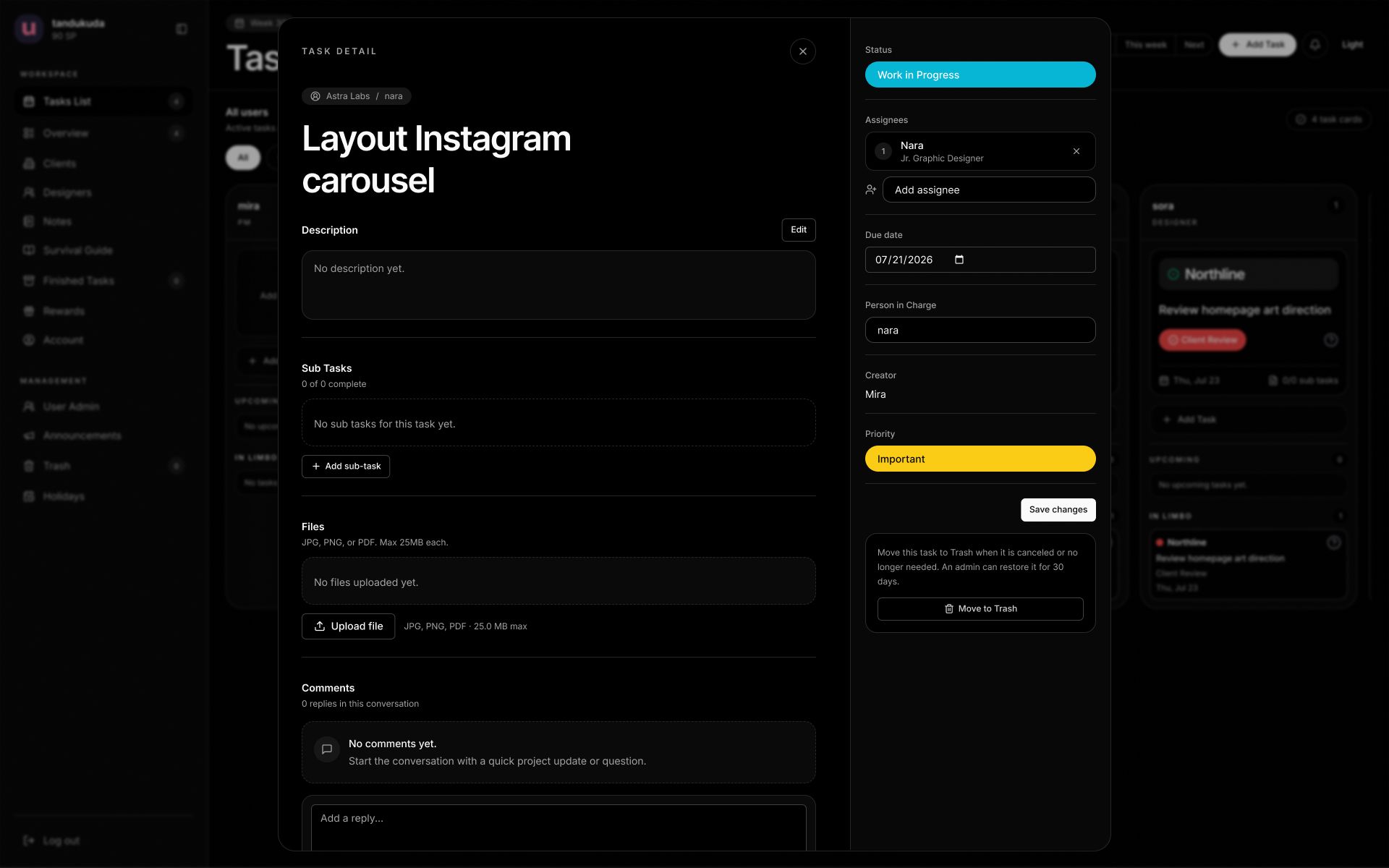 Task View Page